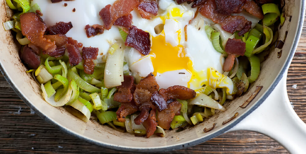 Bacon and Eggs with Leeks - Framed Cooks