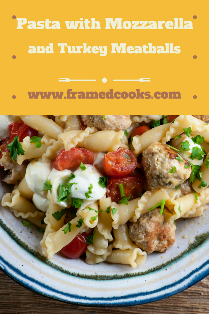 This recipe for pasta with mozzarella and turkey meatballs is a fun and healthy spin on an old classic!