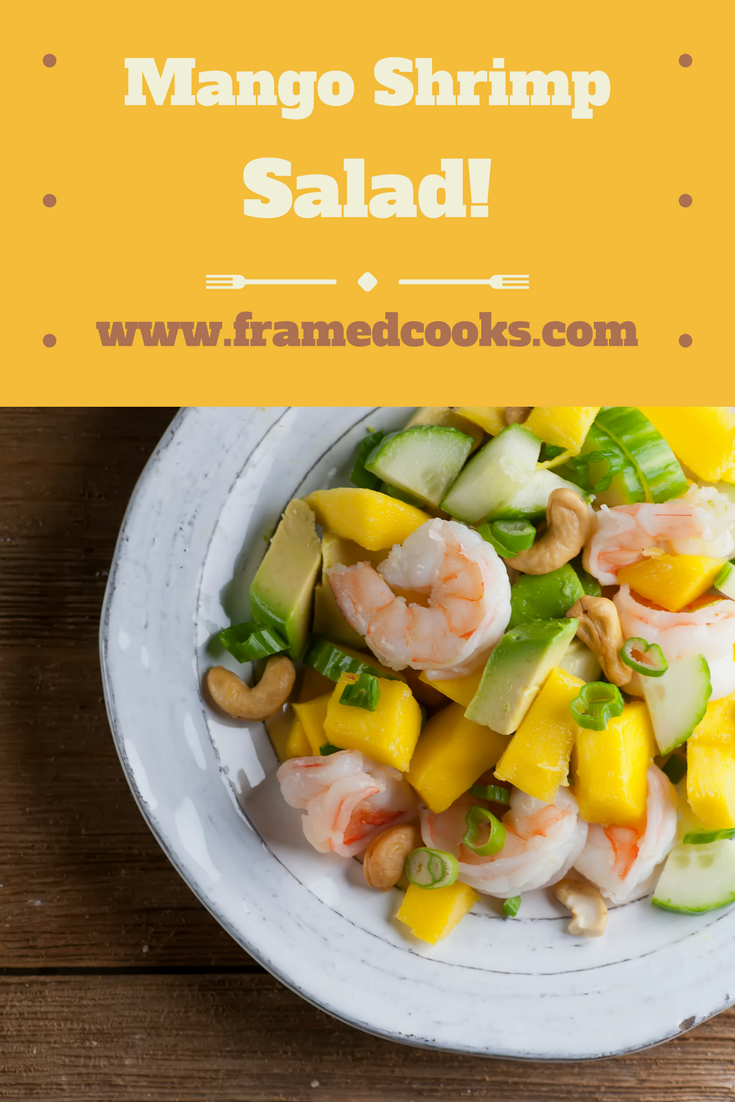 Shrimp, mango and a quick honey mustard dressing make the perfect quick and healthy lunch salad!
