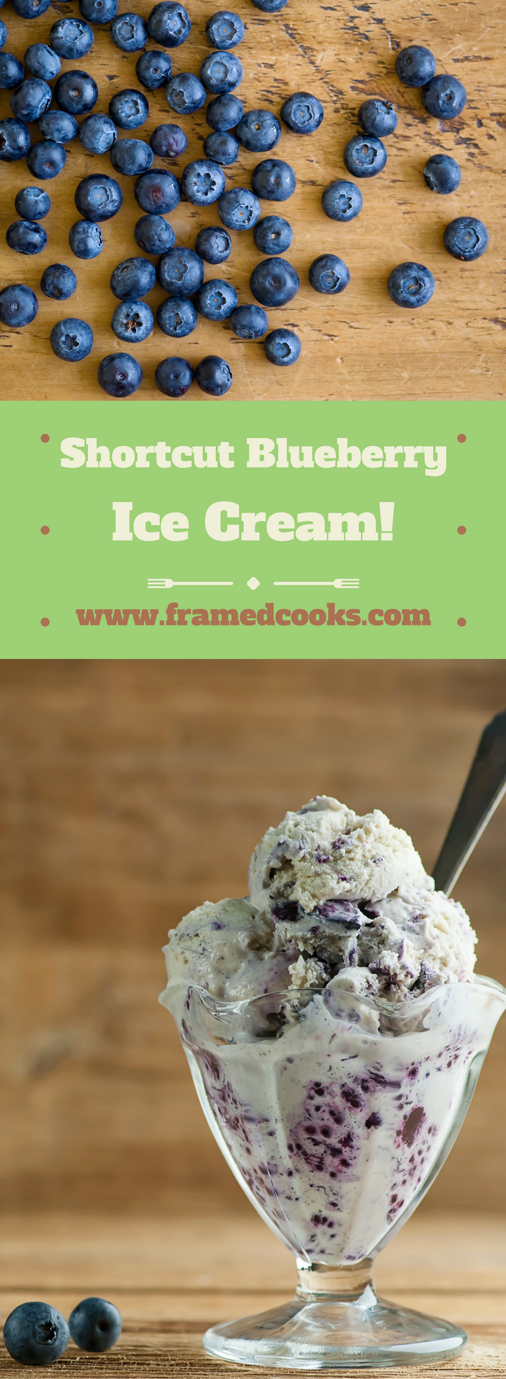 This easy recipe for shortcut blueberry ice cream is as easy as your favorite vanilla ice cream, some blueberry jam, and a little time in the freezer.