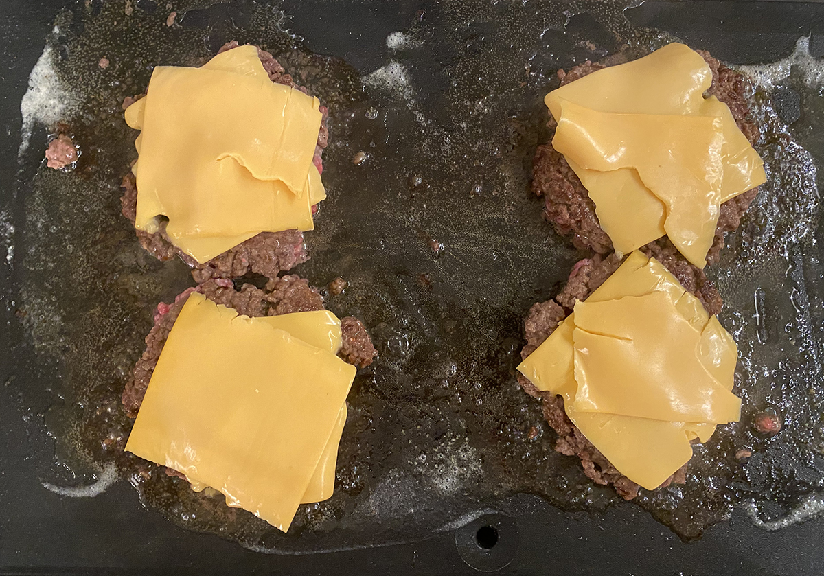 diner burgers with cheese added