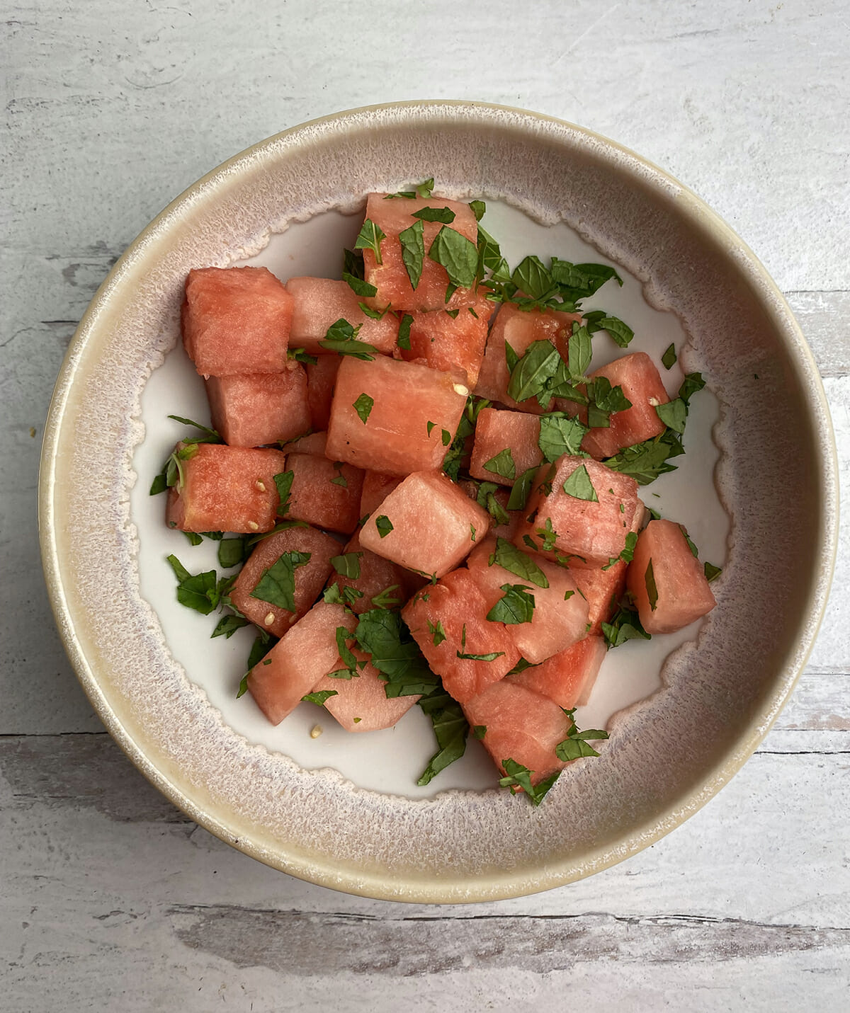 watermelon with herbs