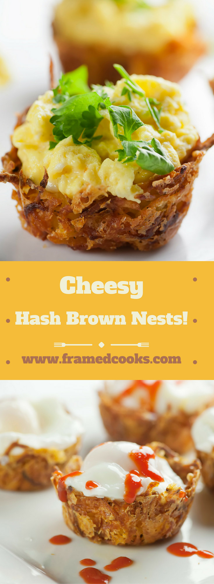 This easy recipe for cheesy hash brown nests is a fun way to serve poached, soft boiled and scrambled eggs. And they are great for barbecue, too!