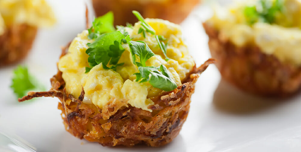 cheesy hash brown nests