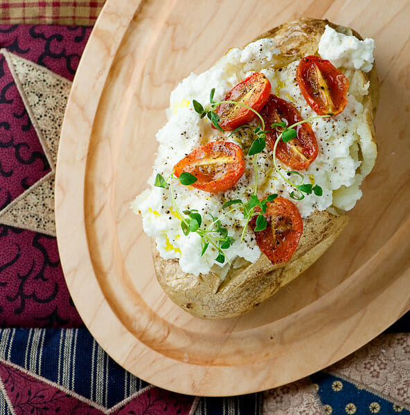 Baked Potato with Ricotta and Tomatoes Framed Cooks