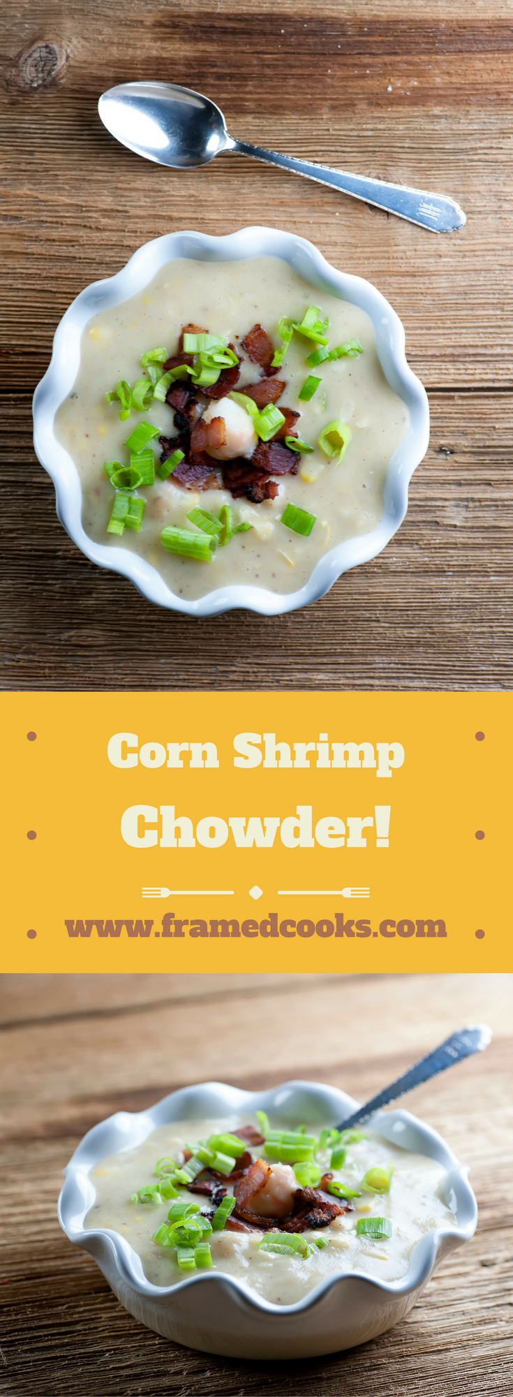 This easy recipe for corn shrimp chowder has so many wonderful flavors of summer! Sweet corn, tender shrimp in a creamy soup.