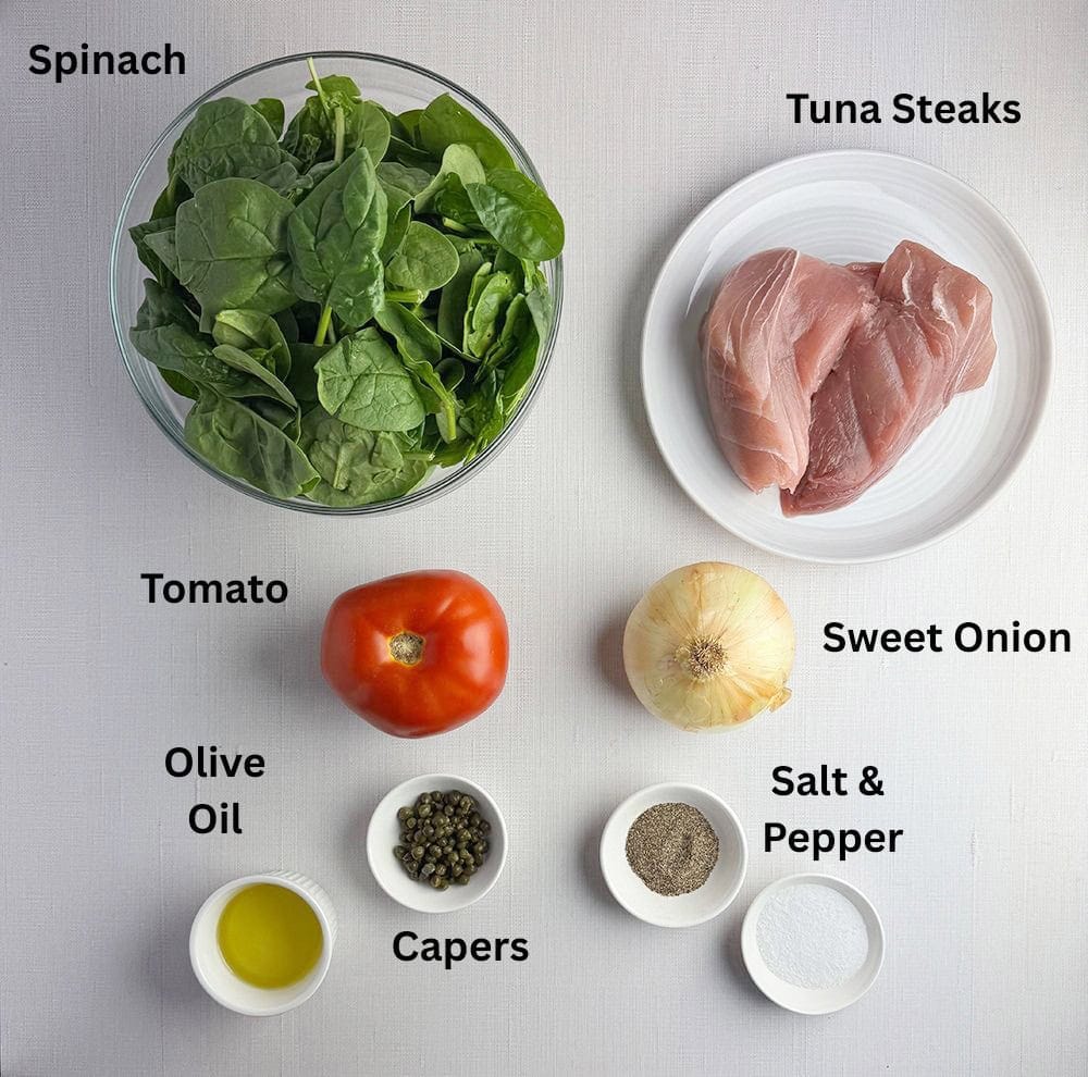 Tuna with Tomato Spinach Sauce ingredients. - 1