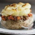 Shepherd's Pie Potato on a plate.