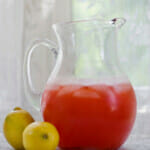 Strawberry Lemonade in a pitcher.