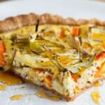 carrot leek mustard tart