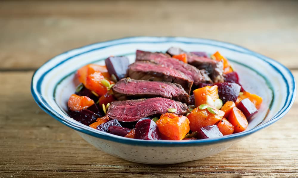 Butternut and Beet Steak Salad