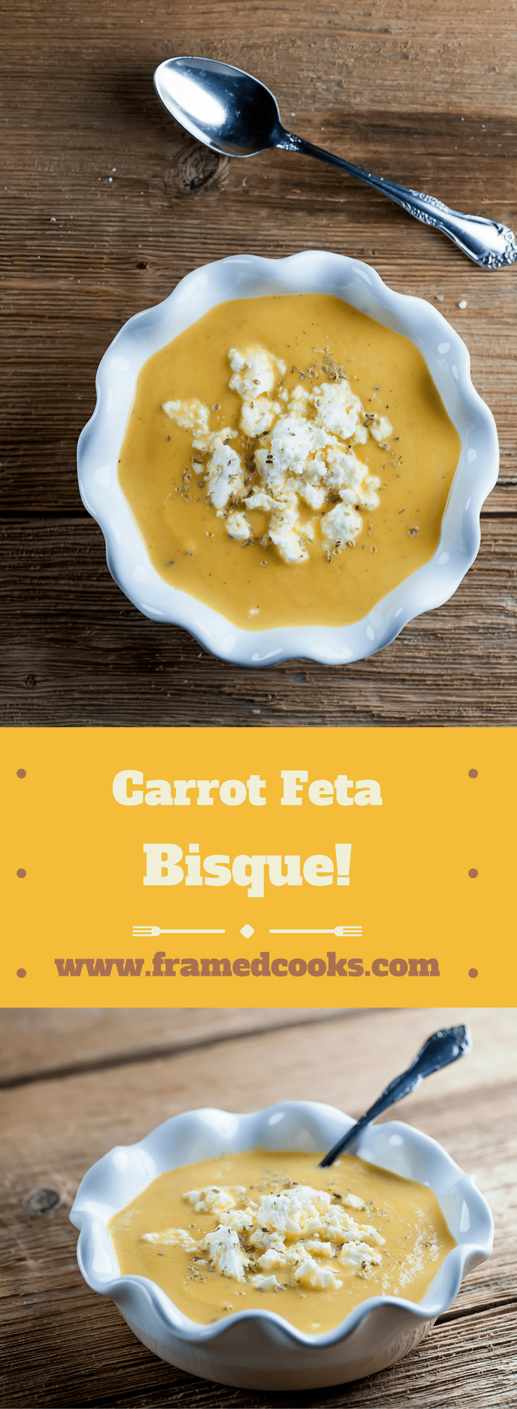 This easy recipe for carrot feta bisque is everything you want a soup to be - creamy, dreamy, cheesy and a snap to make. A perfect fall lunch!