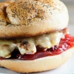 turkey cheeseburgers with cranberry sauce