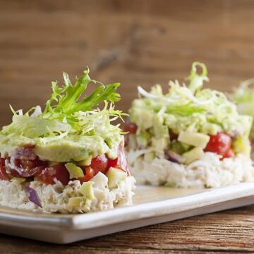 Crab towers on a plate.