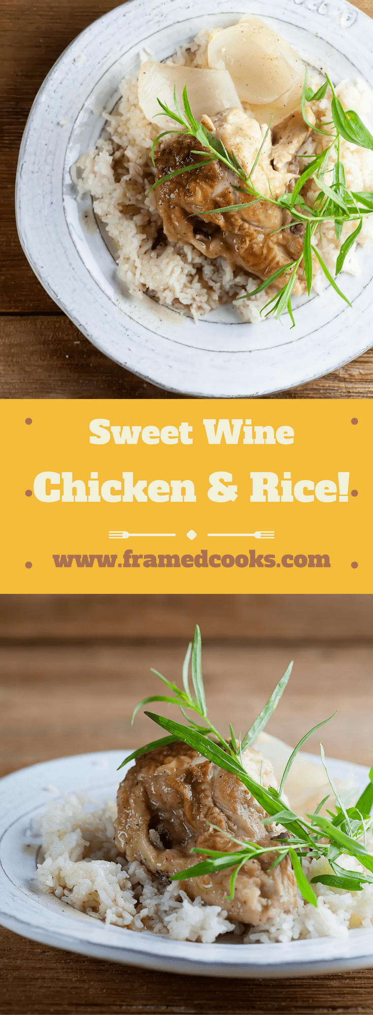 This easy recipe for sweet wine chicken and rice takes this comfort food supper classic to a new level of elegance with the addition of wine and tarragon.