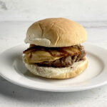 Finished Peanut Butter Bacon Burger.