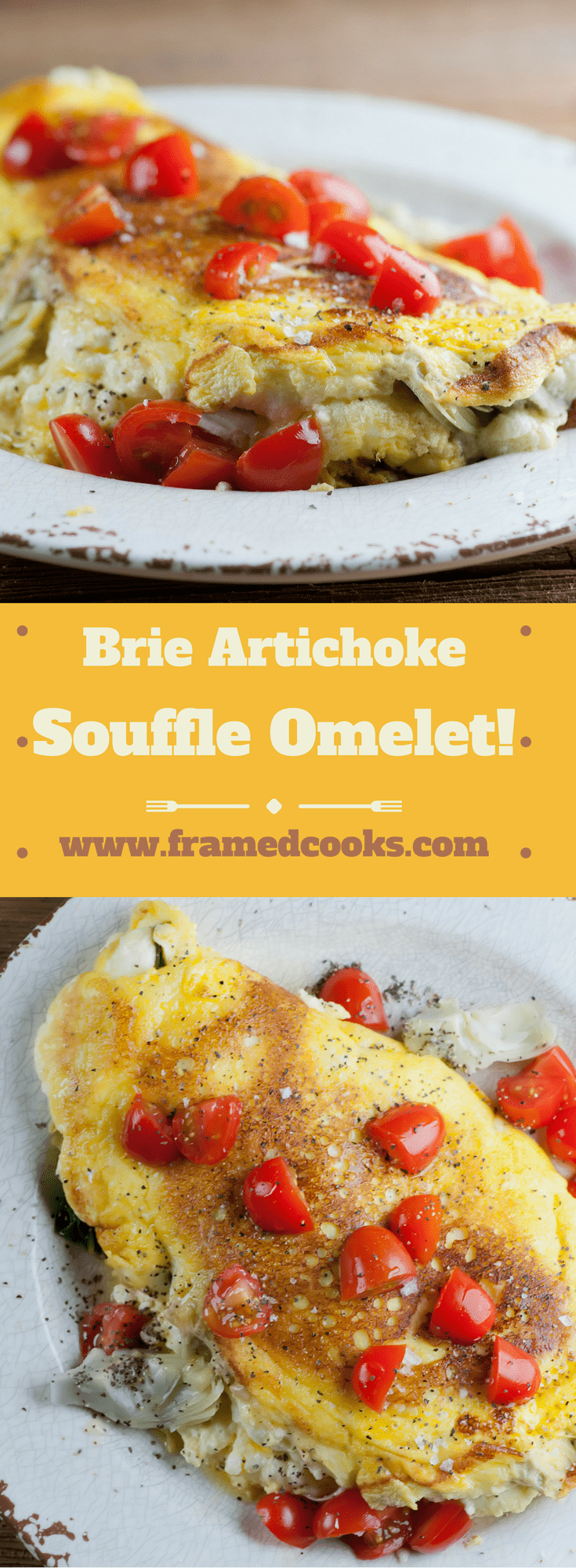 Wow them for breakfast with this easy and decadent recipe for a Brie artichoke souffle omelet! Full of cheese and simple to make on your stovetop.
