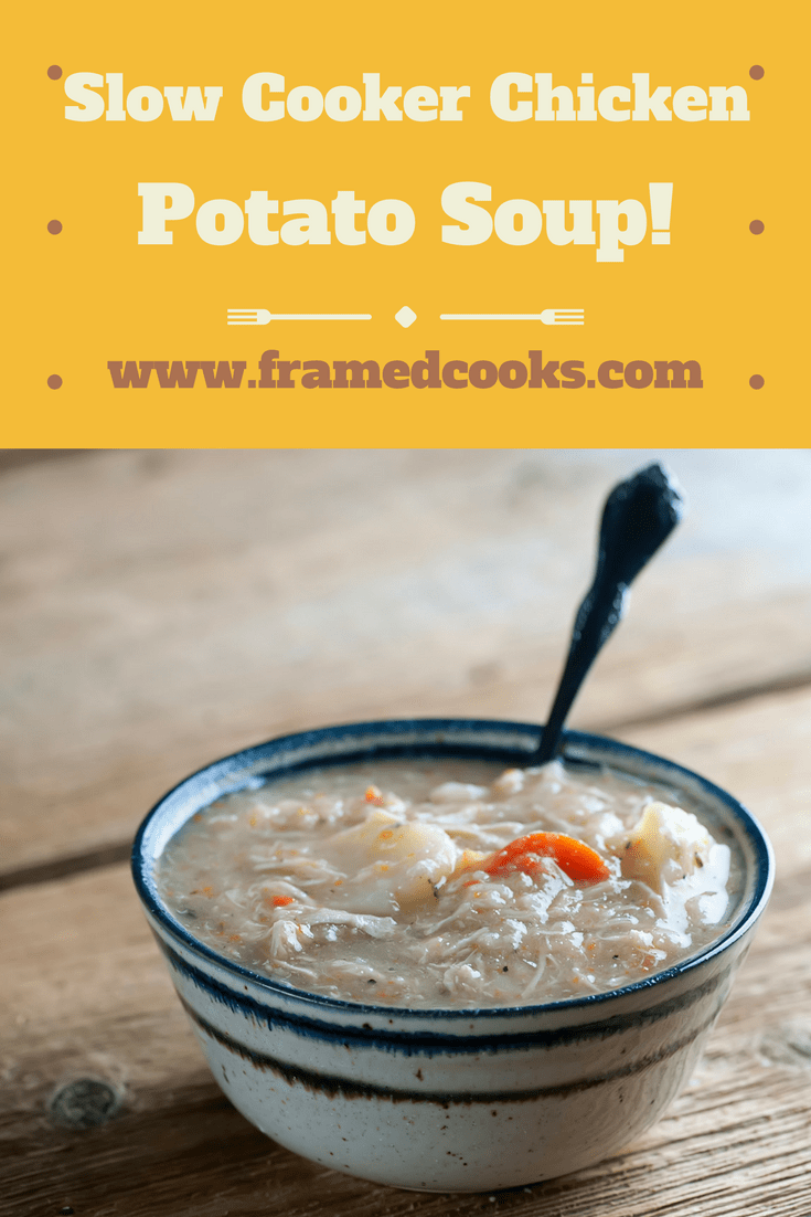 This easy recipe for slow cooker chicken potato soup is packed with veggies and is a snap to make in your trusty Crockpot.