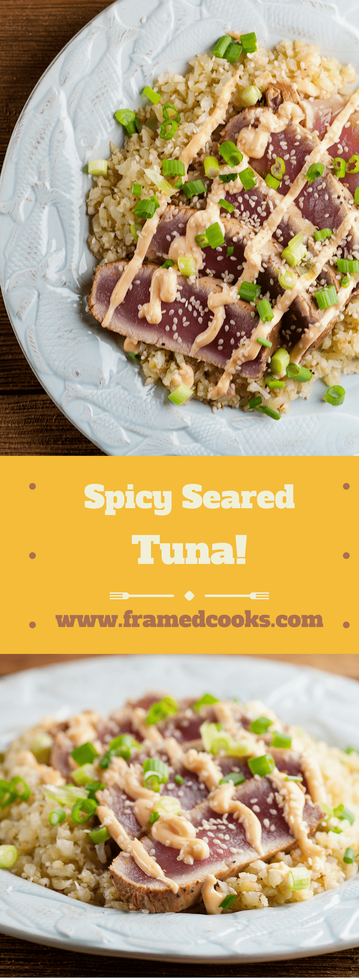 This easy recipe for spicy seared tuna adds a little bit of heat in the form of a Sriracha mayonnaise sauce. It's both incredibly flavorful and so simple to make! The perfect seafood supper.