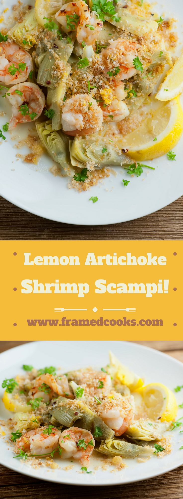Lemon Artichoke Shrimp Scampi - Framed Cooks