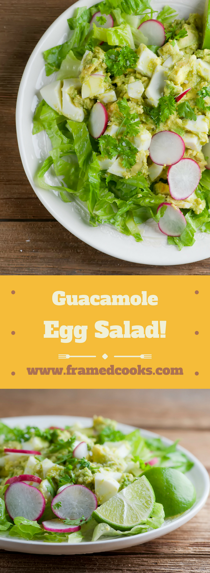 Lighten up your lunch by swapping out the mayo for avocado in this easy recipe for guacamole egg salad! Cheery radishes give this easy dish just the right amount of sass.