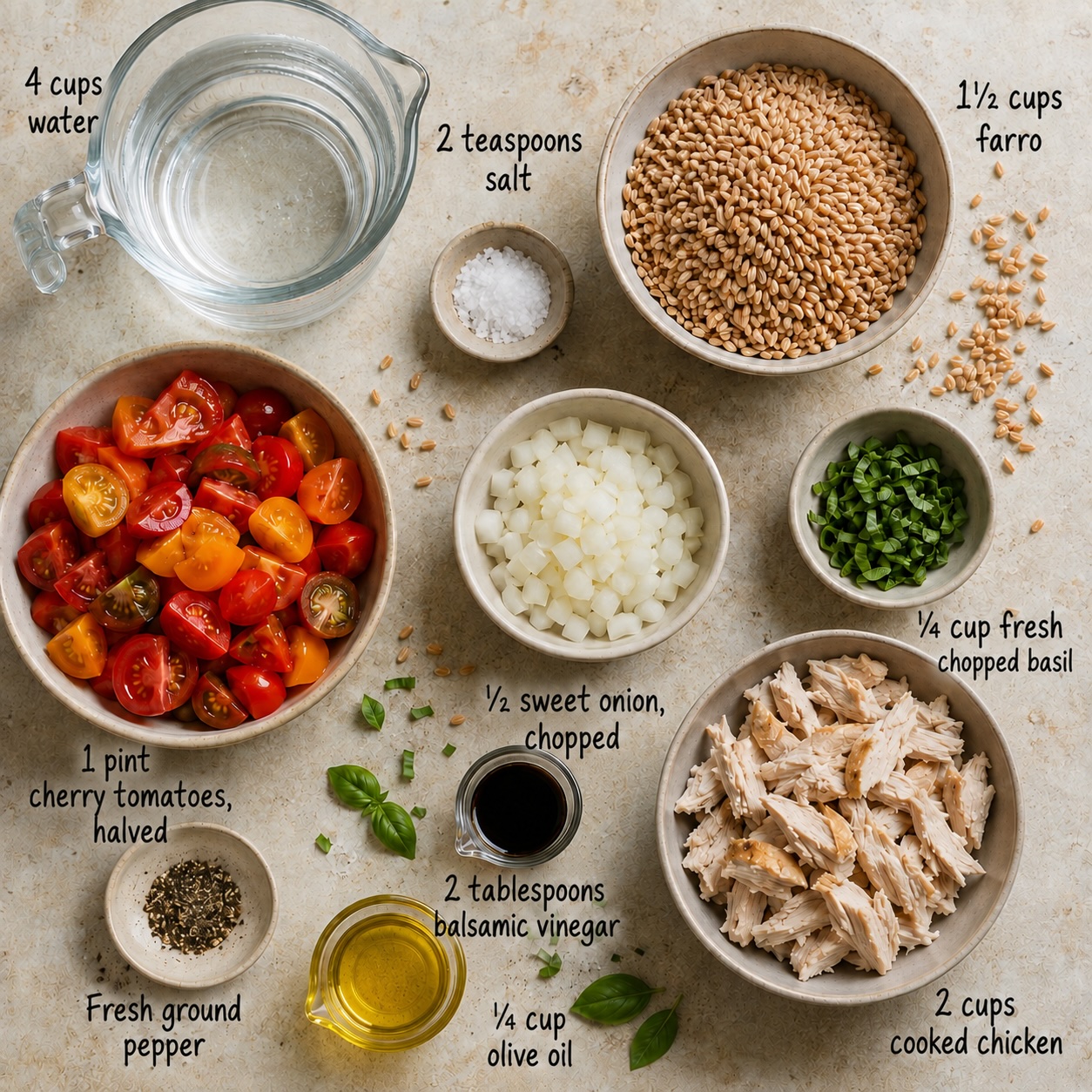 Farro Chicken Salad Ingredients