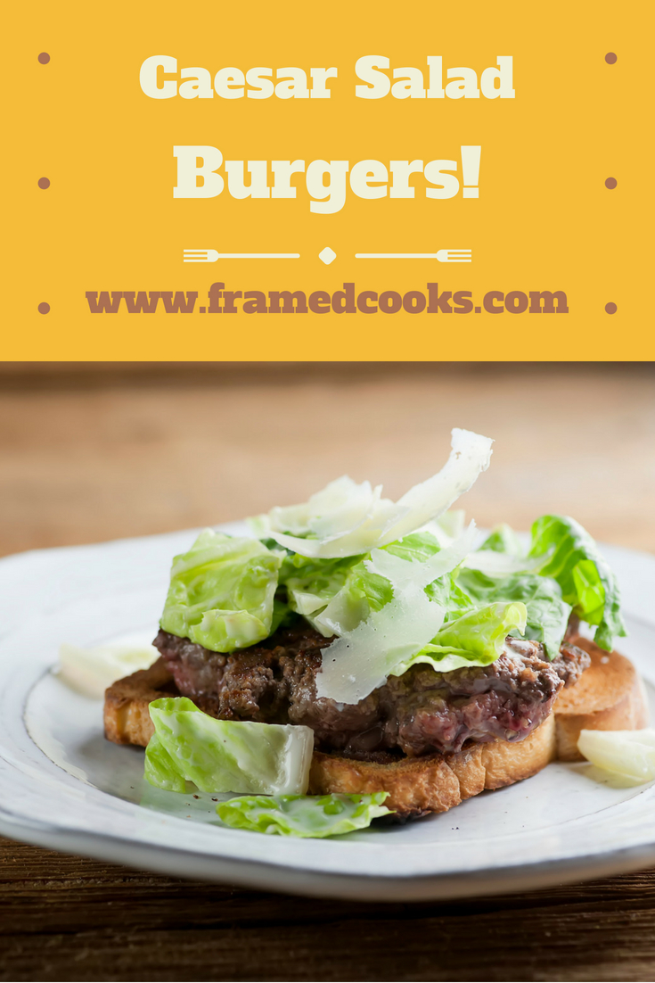 This super simple recipe for open faced Caesar salad burgers takes two of your very favorites and combines them into one delicious supper!
