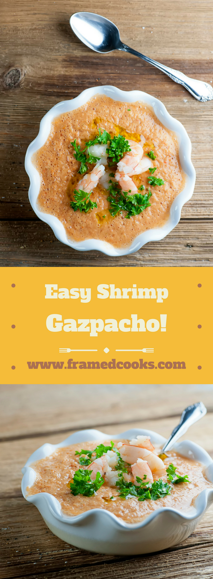 This quick recipe for easy shrimp gazpacho is a perfect summer lunch or light supper when you want a cool, refreshing and delicious soup.