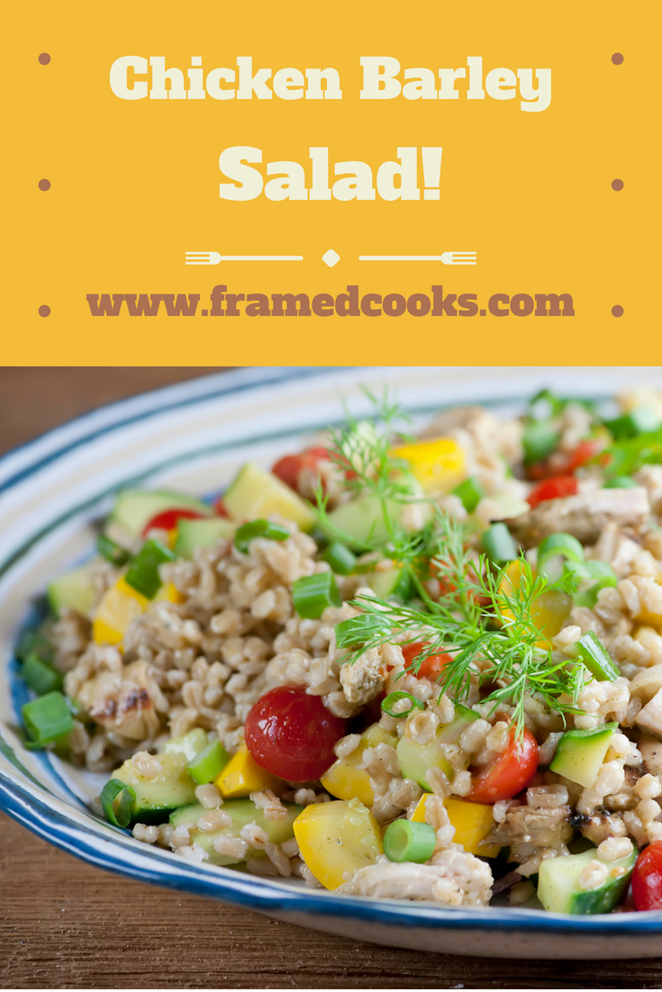 This easy recipe for chicken barley salad is full of healthy and delicious veggies and can be served warm or at room temperature. The perfect all season dish!