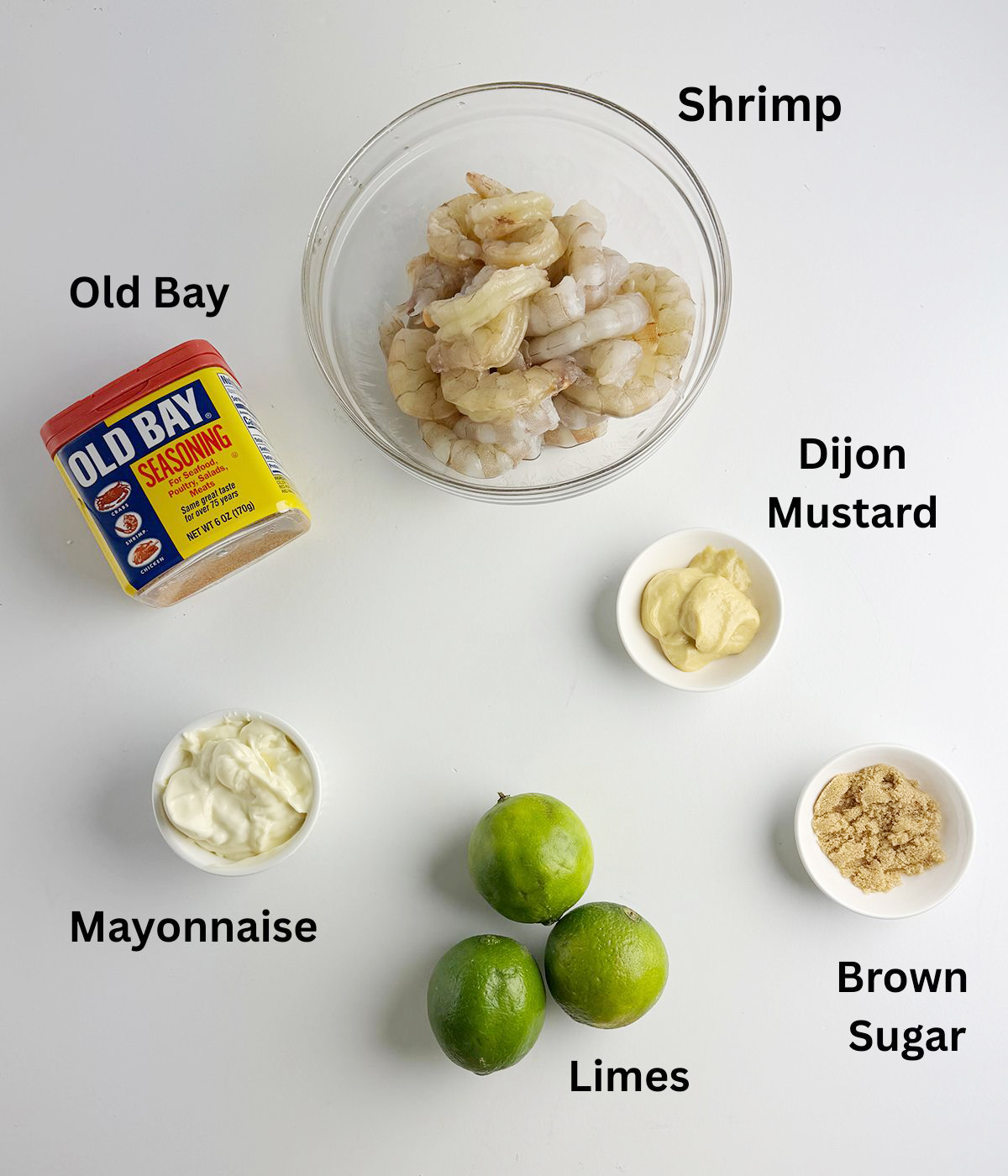 Ingredients needed for shrimp with dipping sauce.