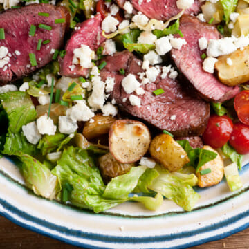 steak and potato salad