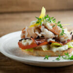 Lobster BLT sandwich with Brie