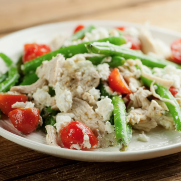 Mediterranean Chicken Salad on a plate.