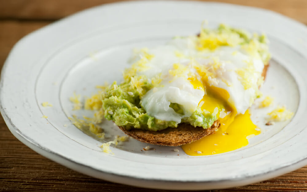 lemon avocado toast with poached egg