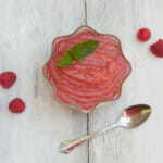 raspberry applesauce in bowl