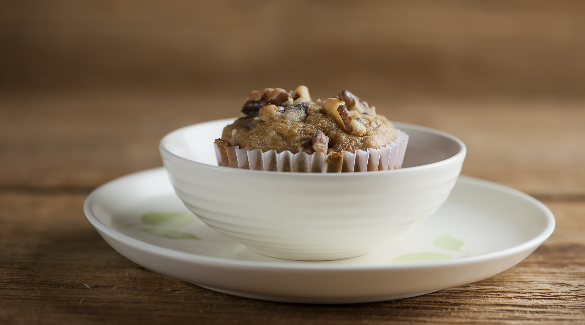 Banana graham craker muffin in a bowl.