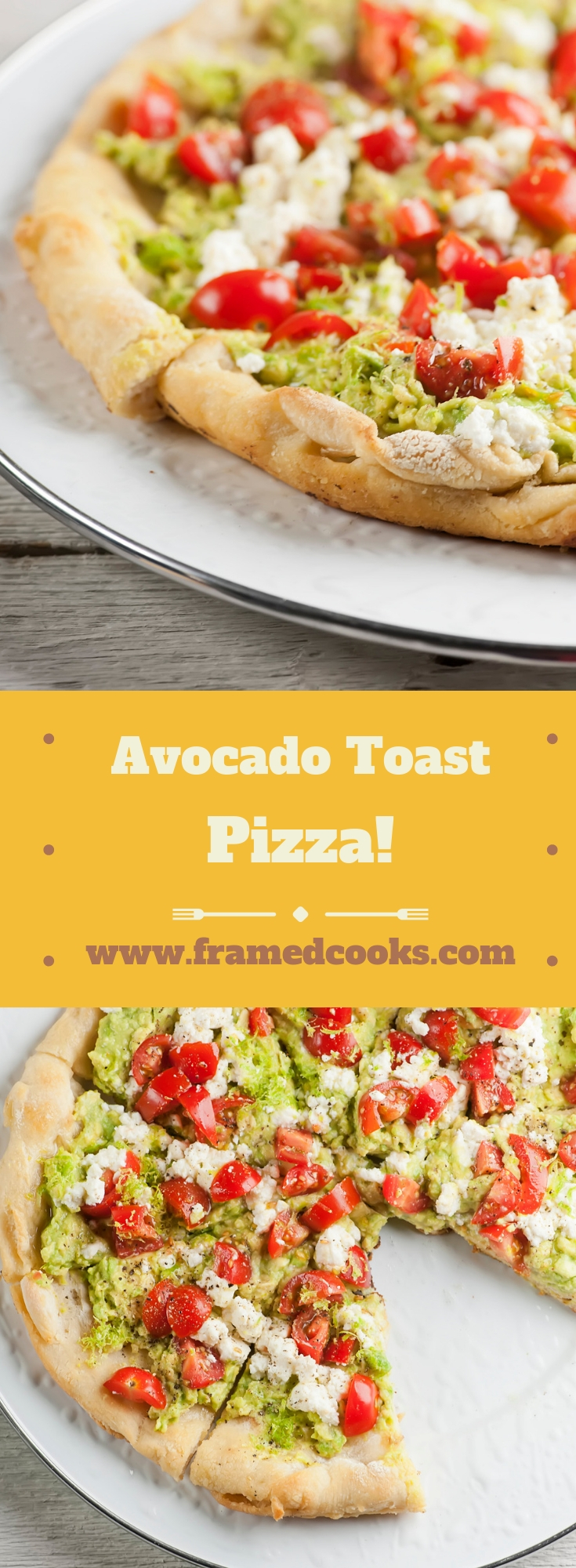 Love avocado toast? Then you are going to adore this easy recipe for avocado toast pizza with chopped tomato, cheese and a hint of lemon flavor!