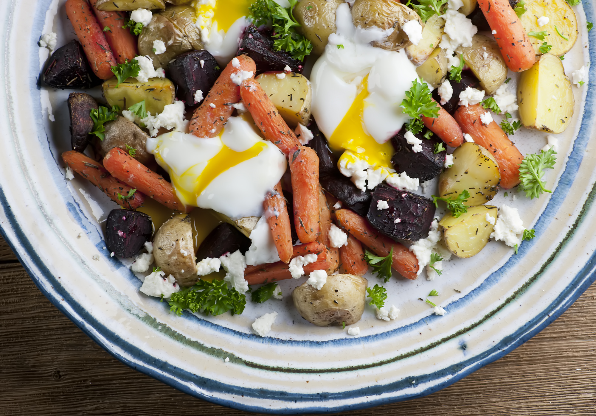 egg salad with roasted vegetables