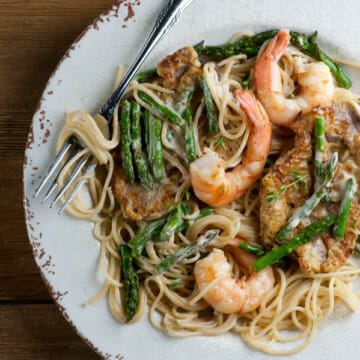 easy creamy shrimp and veal pasta