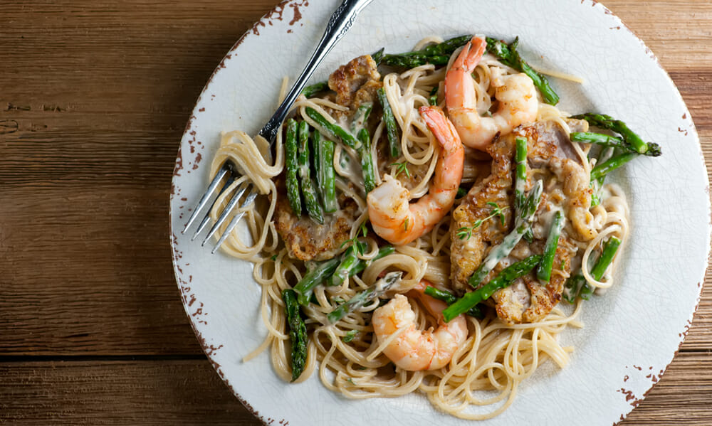 easy creamy shrimp and veal pasta
