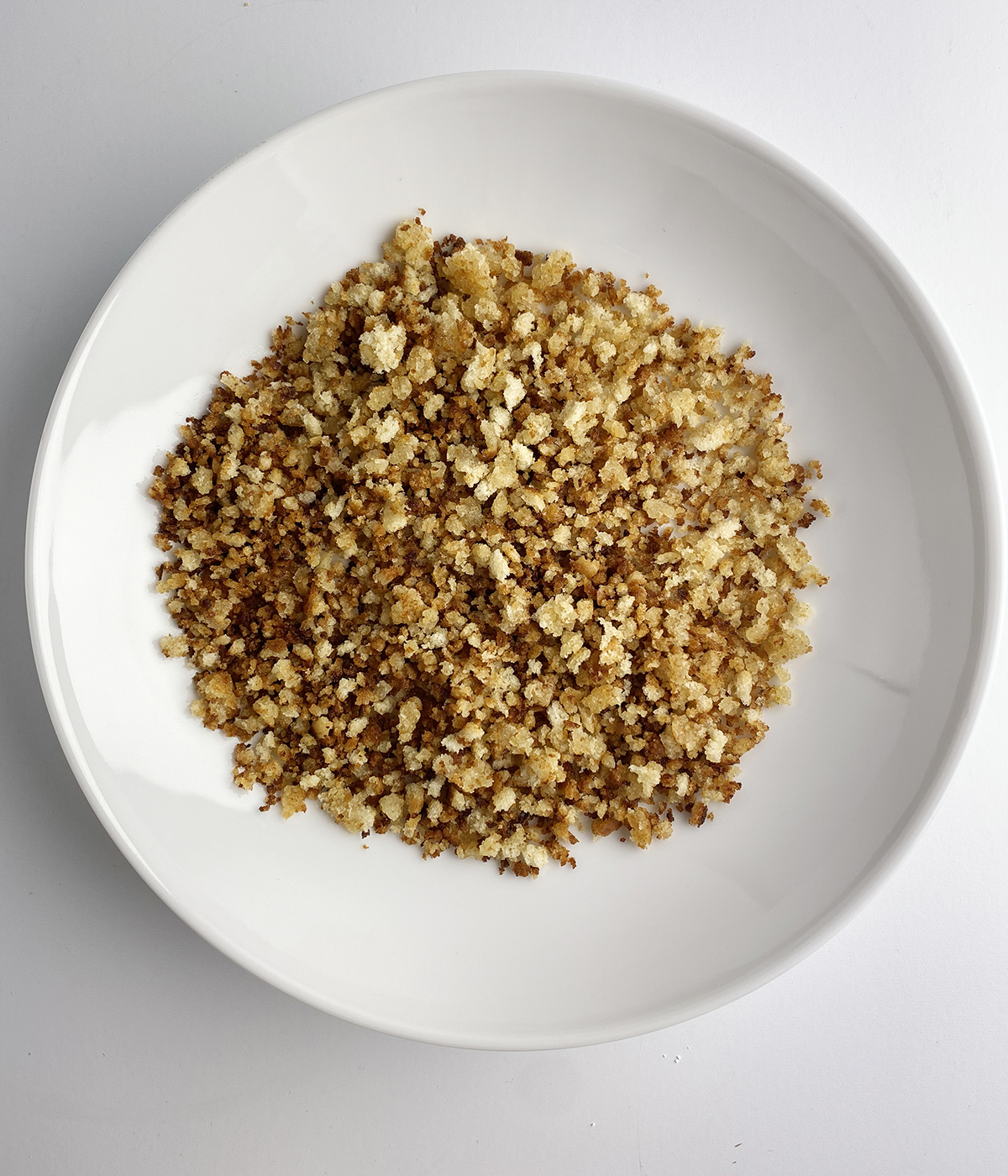 Toasted breadcrumbs in a bowl.