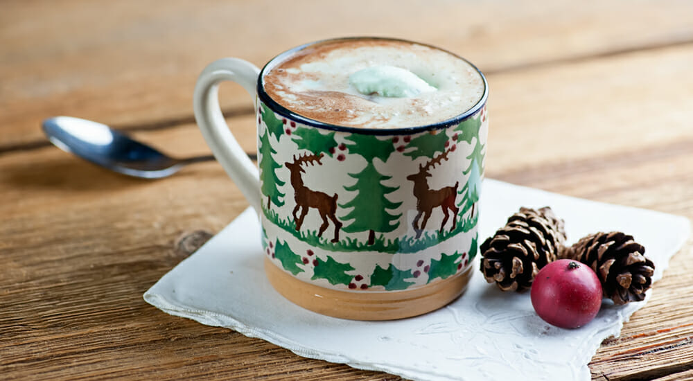 mint chocolate chip hot cocoa float