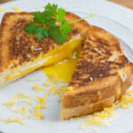 easy creamy grilled egg and cheese breakfast sandwiches