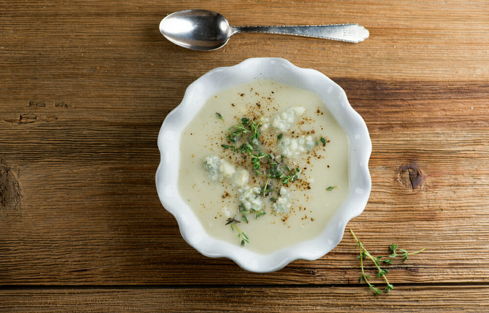 easy blue cheese cauliflower soup