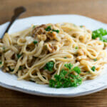 pasta with anchovy walnut sauce