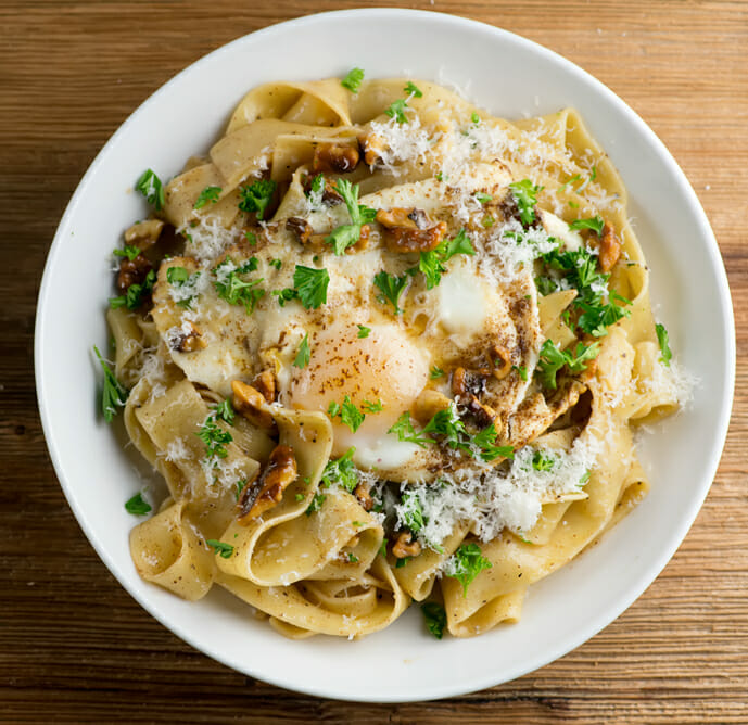 brown butter pasta with egg