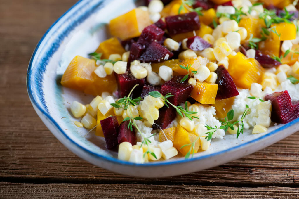 corn and beet salad