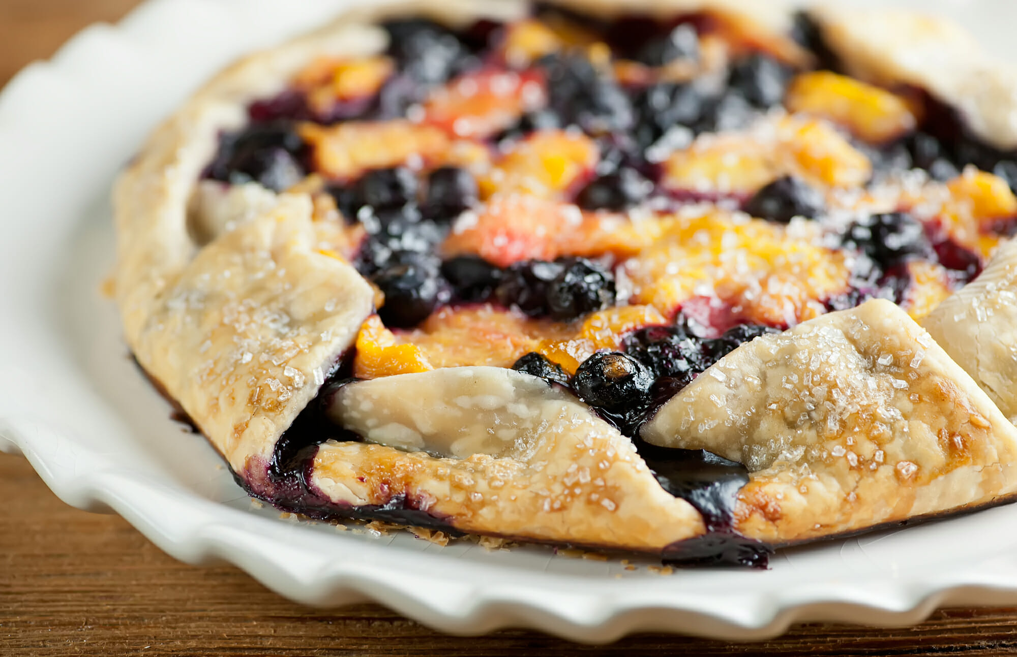 easy rustic blueberry peach tart