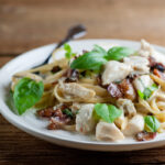 Creamy Crab Pasta on a plate.