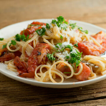 pasta with grilled tomato sauce